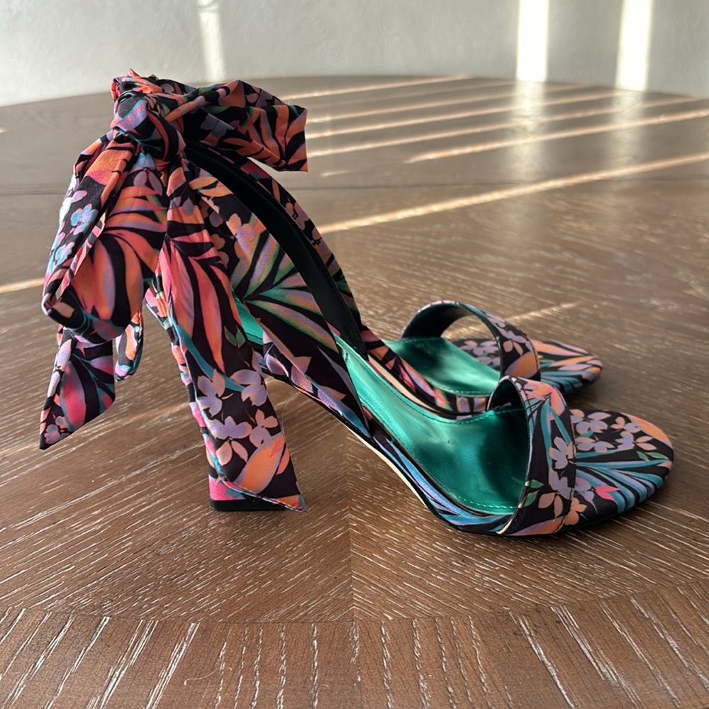 Colorful Floral High Heel Sandals - Picture 6 of 16